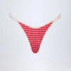 Masia Cheeky bikinibroekjes met dubbele bandjes in rood geruit