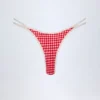 Masia Cheeky bikinibroekjes met dubbele bandjes in rood geruit