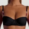 Maui Cheeky bikinibroekje met brede bandjes en kralenversiering in zwart