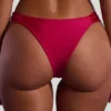 Maui Cheeky bikinibroekjes met brede bandjes en kralenversiering in frambozenroze