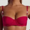 Maui Cheeky bikinibroekjes met brede bandjes en kralenversiering in frambozenroze