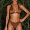 Mele Plunge Micro-bikinitop in bruin