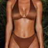 Mele Plunge Micro-bikinitop in bruin