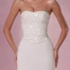 Melora versierde strapless korsetjurk in ivoor