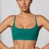 Mini-short met gedraaide tailleband en zakken in blauwgroen