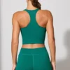 Mini-short met gedraaide tailleband en zakken in blauwgroen