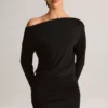 Mira Modal Off-Shoulder Wrap Minijurk in Zwart
