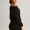 Mira Modal Off-Shoulder Wrap Minijurk in Zwart