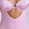 Mirabel mini-jurk met col en A-lijn in babyroze