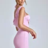 Mirabel mini-jurk met col en A-lijn in babyroze