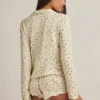 Mirae Modal pyjamatop met lange mouwen in citroenprint