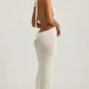 Mirri Bouclé halternek maxi-jurk in wit