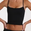 Modal cropped tanktop in zwart