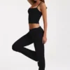 Modal flared broek met middelhoge taille in zwart