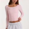 Modal gelaagde top  in Blush Marl