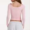Modal gelaagde top  in Blush Marl