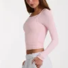 Modal gelaagde top  in Blush Marl