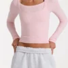 Modal gelaagde top  in Blush Marl