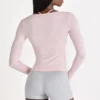 Modal top met strik aan de voorkant in Blush