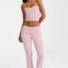 Modal uitlopende broek met middelhoge taille in blush