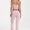 Modal uitlopende broek met middelhoge taille in blush