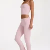 Modal uitlopende broek met middelhoge taille in blush