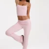 Modal uitlopende broek met middelhoge taille in blush