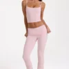 Modal uitlopende broek met middelhoge taille in blush