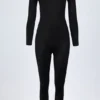 Musa jumpsuit met hoge hals en lange mouwen in zwart