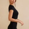 Myaree crop top met kapmouwtjes in zwart