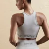 Naadloze crop top met racerback in zilver
