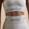 Naadloze crop top met racerback in zilver