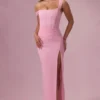 Naelle Mesh Draped Corsetjurk in suikerspinroze