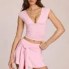 Nalia Modal Plunge Top in Blossom Pink