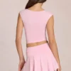 Nalia Modal Plunge Top in Blossom Pink