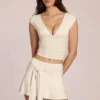 Nalia Modal Plunge Top in Ivory
