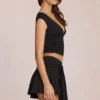 Nalia Modal Plunge Top in zwart
