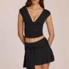 Nalia Modal Plunge Top in zwart
