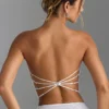 Nanaka versierde bandeau-top met bandjes op de rug in wit Nanaka versierde bandeau-top met bandjes op de rug in wit