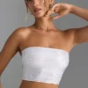 Nanaka versierde bandeau-top met bandjes op de rug in wit Nanaka versierde bandeau-top met bandjes op de rug in wit