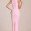 Nayeli maxi-jurk met vierkante hals en gerimpelde bandjes in Blossom Pink