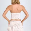 Nellary gerimpelde micro-minirok met ruches en lage taille in kleine rozenprint