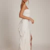 Nevali bandeau maxi-jurk met ruches in ivoor