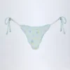 Nieva stringbikini met strikjes aan de zijkant in blauw bloemenmotief