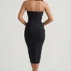 Nika halternek bodycon midaxi-jurk met uitsnijdingen in zwart