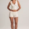 Nina Modal omgeslagen short met middelhoge taille en bloemenprint