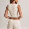 Nina Modal omgeslagen short met middelhoge taille en bloemenprint