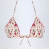 Noia micro-triangel bikinitop met rode bloemenprint