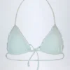 Noia Micro Triangle-bikinitop in blauw met bloemenprint