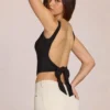 Norelle Modal Top met strikbandjes in zwart